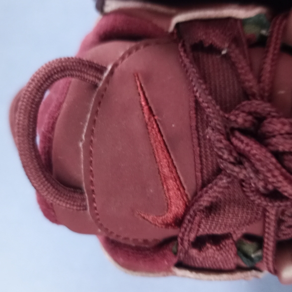 Nike Air More Uptempo Burgundy Athletic Shoes "Night Maroon" - Picture 4 of 13